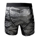 Rear view of Battle Briefs Core Performance Boxer Briefs in Black Tiger Stripe showing the full-coverage athletic design and plush elastic waistband.