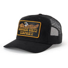 Black mesh cap with an eagle logo and 'Seager Grit Company' text on a white background