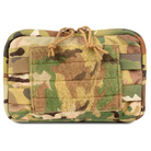Blue Force Gear Admin Pouch in Multicam mounted to plate carrier with MOLLE webbing