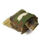 Blue Force Gear Belt Mounted Dump Pouch in MultiCam featuring a compact foldable design for carrying magazines and mission-essential gear on a duty belt.