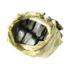 Top-down view of the Blue Force Gear Belt Mounted Dump Pouch loaded with rifle magazines, demonstrating its 3.5-liter storage capacity.