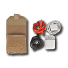 Blue Force Gear Boo Boo Kit Pouch loaded with everyday essentials including charging cables, batteries, and small accessories, demonstrating compact gear organization.