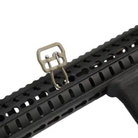 Blue Force Gear ULoop installed through a rifle handguard mounting point, demonstrating its low-profile and versatile sling attachment capability.