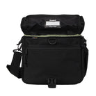 Bravo Co Hull Block 1 Cordura Black with the top flap open, displaying the spacious main compartment, interior organization, and secure closure system.
