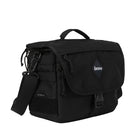 Side profile of the Bravo Co Hull Block 1 Cordura Black highlighting the compact tactical duffel design, exterior pocket, and shoulder strap attachment.