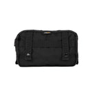 Back view of the Bravo Co Quarter Block 1 pouch in Ripstop/Black with hideaway strap removed, highlighting MOLLE-compatible panel for mounting to packs, belts, or rigs. Compact 2L modular pouch built with 210D ripstop and 500D Cordura® for tactical durability and EDC versatility.