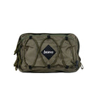 Front view of the Bravo Co Quarter Block 1 Ripstop Olive showing the external bungee storage system and compact modular utility pouch design.