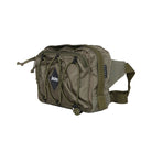 Bravo Co Quarter Block 1 modular utility pouch in Ripstop Olive featuring dual zip compartments, an external bungee storage system, and an adjustable shoulder strap.