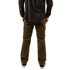 Back product shot of the TD Carlos Ray V3 Tactical Pants in Mountain Brown Regular Fit, showing the redesigned rear pocket layout, reinforced stitching, dyed-to-match back loop patch, and hidden handcuff key pocket inside the waistband. Highlights the relaxed fit, durable 4-way stretch twill fabric, and everyday tactical functionality for users seeking top-performing regular-fit tactical pants.
