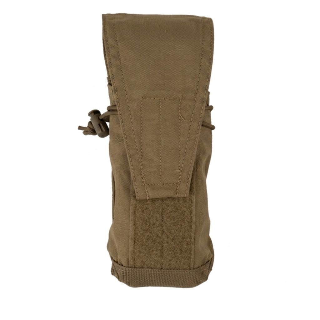 Crye Precision 152 Bottle Pouch in Coyote Brown featuring adjustable retention, a tuckable flap, and versatile storage for radios, water bottles, magazines, and mission-essential gear.