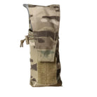Crye Precision 152 Bottle Pouch in MultiCam featuring adjustable retention, tuckable flap design, and multi-purpose storage for radios, bottles, and magazines.