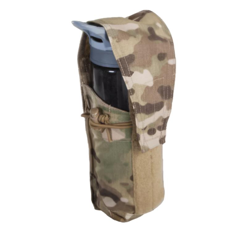 Crye Precision 152 Bottle Pouch holding a water bottle, demonstrating the pouch's adaptable storage capacity and retention system.