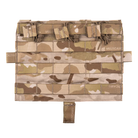 Crye Precision AVS Detachable Flap M4 Flat in Multicam Arid low profile plate carrier mag placard holding three 5.56 rifle magazines with adjustable shock cord retention, designed for Crye AVS and JPC tactical combat and desert environment loadouts
