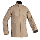 Crye Precision FR Field Shirt in Khaki Tan featuring lightweight flame-resistant construction, articulated sleeves, and low-profile tactical storage.