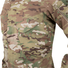 Close-up of the articulated sleeve construction on the Crye Precision FR Field Shirt in Multicam designed for improved mobility.