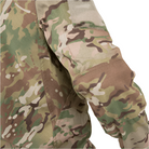 Close-up of the articulated sleeve construction on the Crye Precision FR Field Shirt in Multicam designed for improved mobility.