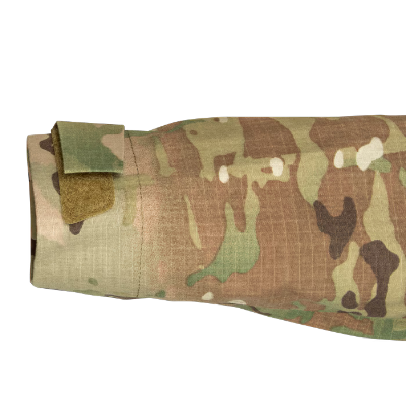 Close-up of the Crye Precision G3.5 Combat Shirt cuff showing the adjustable hook-and-loop closure and reinforced sleeve construction.