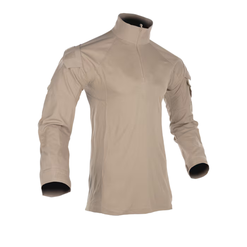 Crye Precision G3.5 Combat Shirt in Khaki designed with a moisture-wicking FR torso, reinforced sleeves, and a combat-ready fit.
