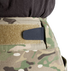 Close view of the Crye Precision G3 Combat Pants showing the low profile Velcro adjustment straps used for dialing in a secure custom fit during tactical movement.