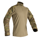 Product shot of the Crye Precision G3 Combat Shirt in the official Multicam pattern showing the flame resistant DRIFIRE torso and NYCO ripstop sleeves designed as a tactical base layer for use under body armor.