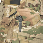 Detail view of Crye Precision G4 Combat Pants cargo pocket showing reinforced stitching and internal organization. Built from VTX RIPSTOP™ stretch fabric for durability, flexibility, and storage efficiency in tactical and military operations.