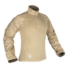 Crye Precision G4 Combat Shirt in Khaki featuring a flame-resistant torso, stretch RIPSTOP sleeves, and a breathable combat shirt design.