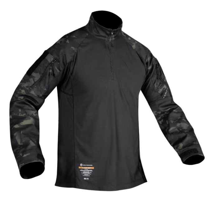 Crye Precision G4 Combat Shirt in Multicam Black featuring a flame-resistant torso, VTX RIPSTOP sleeves, and a low-profile combat shirt design.