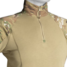 Multicam combat top with a zipper on a white background