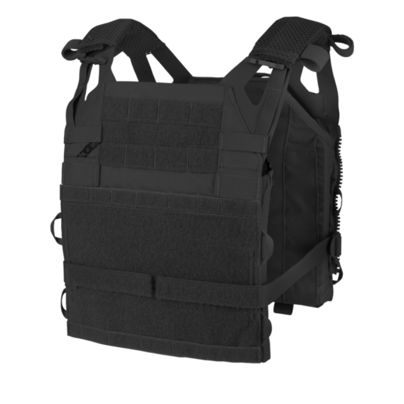 Crye Precision JPC R-SERIES Plate Carrier in Black | Minimalist tactical armor system with cable routing, side armor compatibility, and scalable modular upgrades.