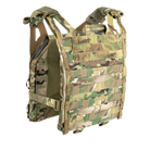 Crye Precision JPC R-SERIES Plate Carrier in Multicam shown from back | Features rear zipper panel attachment, side armor support, and lightweight modular design.