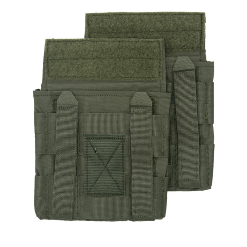 Crye Precision JPC Side Plate Pouch Set in Ranger Green featuring stretch-fit construction and compatibility with Crye plate carrier systems.