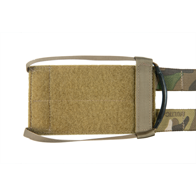Interior detail of the Crye Precision R-Series 2-Band Structural Cummerbund highlighting the hook-and-loop attachment surface and reinforced support structure.