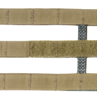 Detailed view of the Crye Precision R-Series 3-Band Structural Cummerbund showing reinforced three-row MOLLE webbing for pouch and accessory attachment.