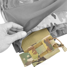 Close-up of the Crye Precision R-Series M4 Side Pouch showing the Velcro side attachment interface and carrier integration system.