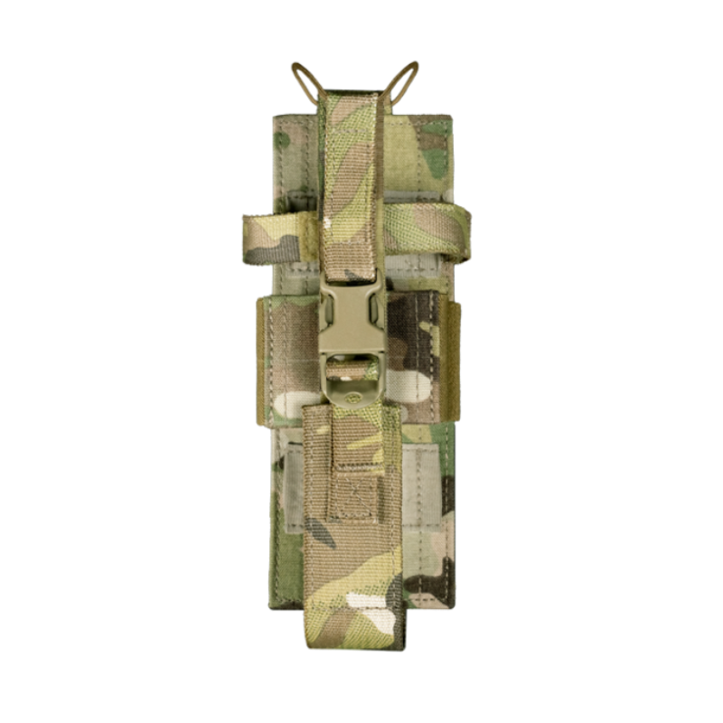 Crye Precision R-Series Radio Pouch in MultiCam featuring MOLLE-compatible mounting, adjustable retention, and secure tactical radio carry.