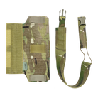 Crye Precision R-Series Radio Side Pouch in MultiCam displaying the adjustable retention strap and radio access configuration.