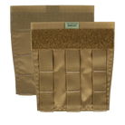 Crye Precision R-Series Side MOLLE Panel Set in Coyote Brown featuring three rows of PALs webbing for mounting magazines, radios, and utility pouches.