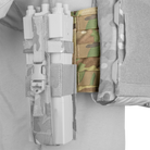 Close-up of the Crye Precision R-Series Side MOLLE Panel Set showing hook-and-loop attachment and low-profile carrier integration.