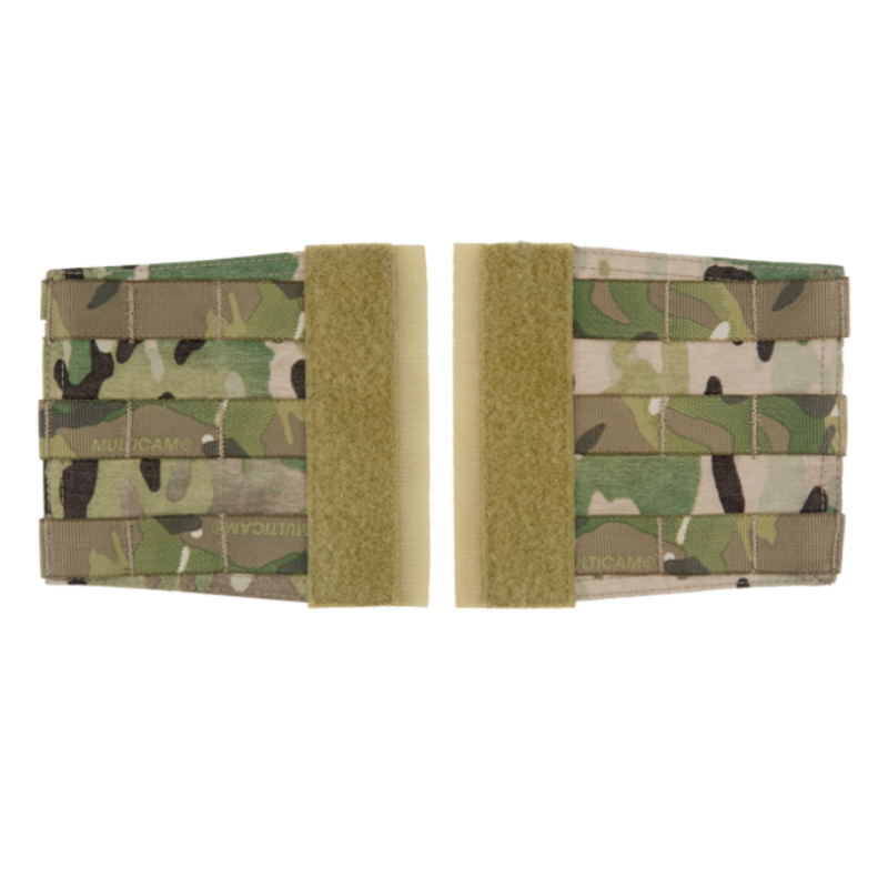 Crye Precision R-Series Side MOLLE Panel Set in MultiCam featuring hook-and-loop backing and PALs webbing for expanding plate carrier mounting space.