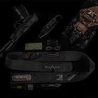 Dynamis Alliance LOPRO Belt shown with hidden storage compartments and EDC accessories illustrating its covert organizational features.