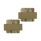 Rear view of Ferro Concepts 3AC Side Plate Pockets 6x6 in Multicam showing Velcro mounting interface and adjustable positioning