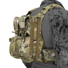 Side view of Ferro Concepts ADAPT Back Panel Water installed on plate carrier demonstrating low profile hydration storage and carrier integration