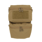 Ferro Concepts Back Panel Double Pouch Coyote Brown designed for expanded rear storage of mission essentials, comms equipment, and field gear