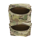 Ferro Concepts Back Panel Double Pouch opened to show spacious dual compartment design, loop lined interior, and internal organization features