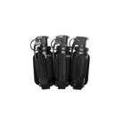 Ferro Concepts Bang Insert Triple in Black holding three flashbangs, modular 40mm pouch insert with elastic retention and laser cut laminate construction designed for loop lined GP pouches, tactical breaching kits, and law enforcement loadouts made in the USA