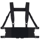 Ferro Concepts Chesty Rig Harness Wide in Black, a modular chest rig harness built for Slickster and ADAPT platforms. Features MOLLE webbing, laser-cut slots, and loop Velcro for ID patches. Made in the USA for tactical, range, and mission-ready use.