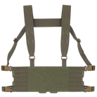 Ferro Concepts Chesty Rig Harness Wide in Ranger Green, a USA-made modular chest rig harness compatible with Slickster and ADAPT platforms. Features MOLLE webbing, laser-cut slots, and loop Velcro for ID patches. Ideal for tactical and range use.