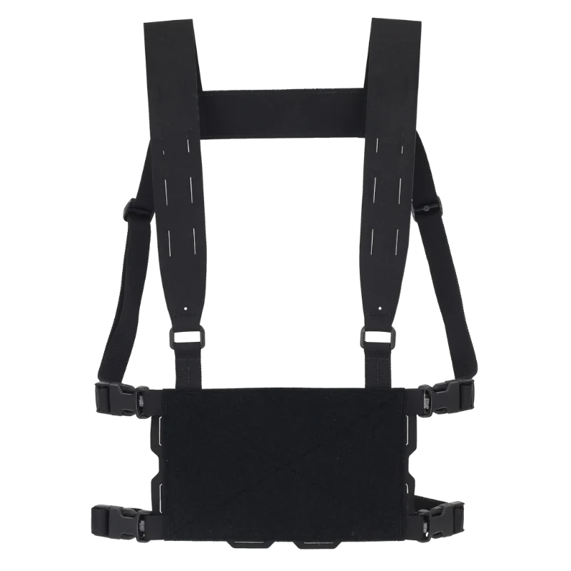 Black Ferro Concepts Chesty Rig Mini Harness configured as a lightweight modular chest rig harness compatible with Ferro Concepts ADAPT systems.