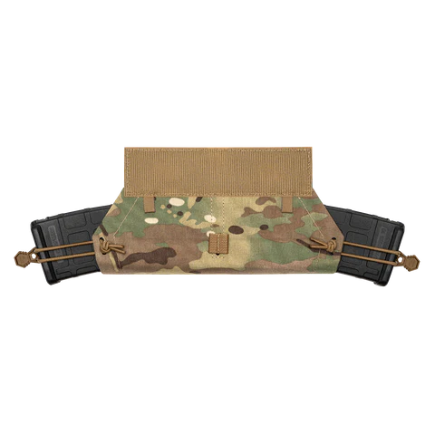 Ferro Concepts Dangler AR in Multicam showing low profile horizontal AR magazine storage pouch for plate carriers and chest rigs