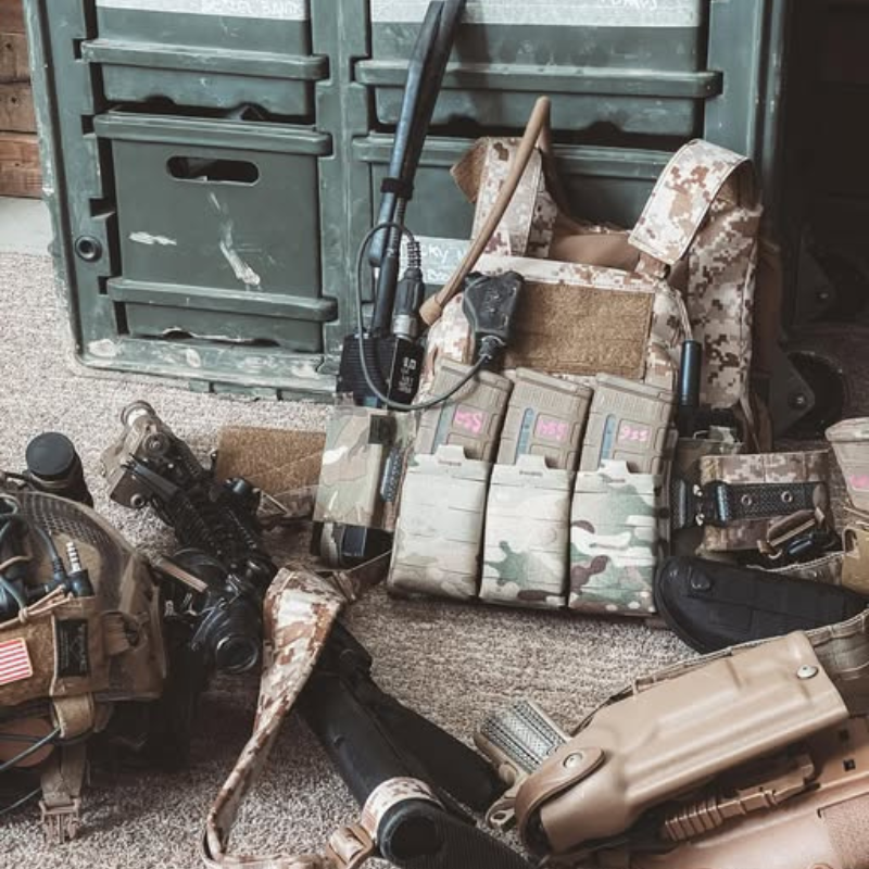 Ferro Concepts KTAR Front Flap used in field environment demonstrating durable magazine retention and rapid reload access